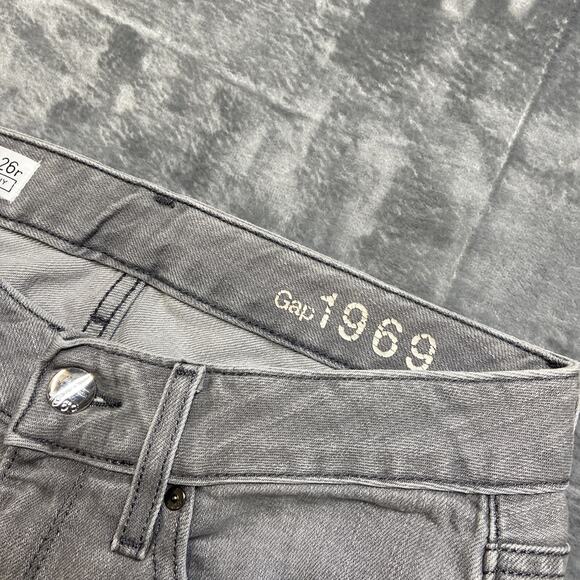 Gap 1969 Skinny Jeans Women's Size S26r Gray Medium Wash Denim - Picture 7 of 10